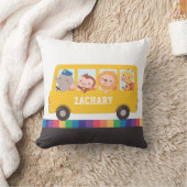 Gele schoolbus met schattige dieren Kinder Kussen (Deken)