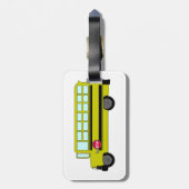 Gele schoolbus met stopbord bagagelabel (Achterkant verticaal)