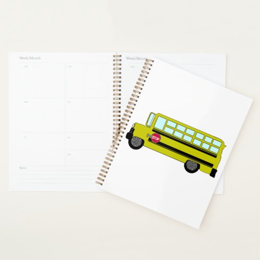 Gele schoolbus met stopbord planner (Display)