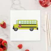Gele schoolbus met stopbord servet (Insitu)