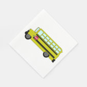 Gele schoolbus met stopbord servet (Hoek)