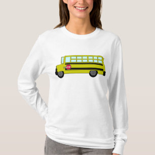 Gele schoolbus met stopbord t-shirt