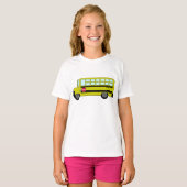 Gele schoolbus met stopbord t-shirt (Voorkant volledig)