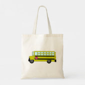 Gele schoolbus met stopbord tote bag (Achterkant)