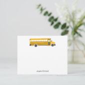 Gele schoolbus persoonlijke briefpapier kaart (Staand voorkant)