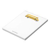Gele schoolbus persoonlijke briefpapier notitieblok (Linkerzijde)