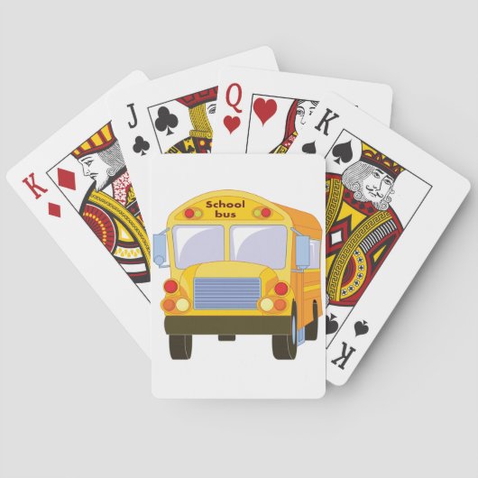 Gele schoolbus speelkaarten (Achterkant)