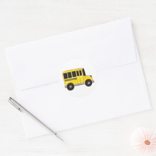Gele schoolbus Sticker leraar onderwijs (Envelop)