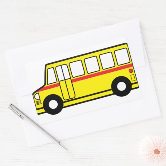 Gele schoolbus Stickers (Envelop)