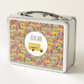 Gele schoolbus Stop Sign Traffic Lights Patroon (Achterkant)