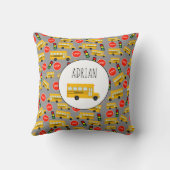 Gele schoolbus Stop Sign Traffic Lights Patroon Kussen (Achterkant)