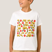 Gele schoolbus Stop Sign Traffic Lights Patroon T-shirt (Voorkant)