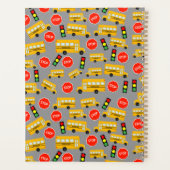 Gele schoolbus stoppen met tekenen leraar Yearly P Planner (Achterkant)