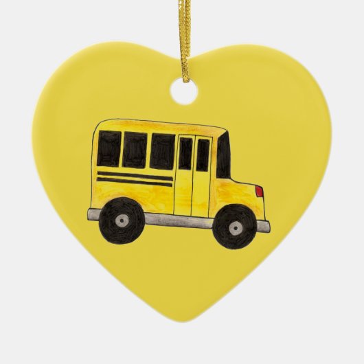 Gele schoolbus Stuurleraar Onderwijs Gift Keramisch Ornament (Voorkant)