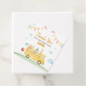 Gele schoolbus Verjaardagsfeest Plein Bedankjes Labels (In situ)