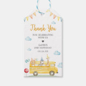 Gele schoolbus verjaardagsfeestje cadeaulabel (Voorkant)