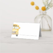 Gele schoolbus vult buffet in plaatskaartje (Voorkant)