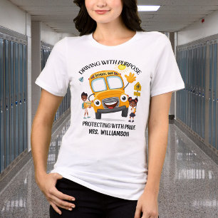 Gele schoolbuschauffeur Tri-Blend shirt