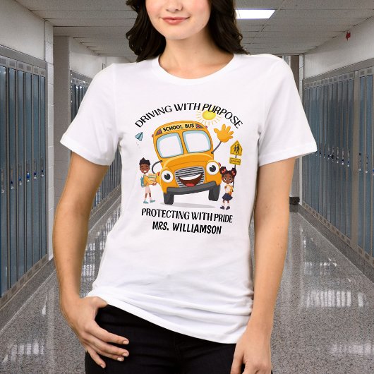 Gele schoolbuschauffeur Tri-Blend shirt