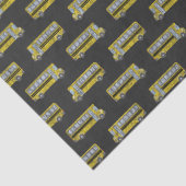 Gele schoolbussen op het scheurbord tissuepapier (Detail)