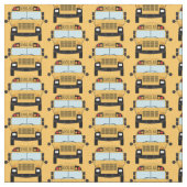 Gele schoolbussen op Sinaasappel Stof (Close Up)