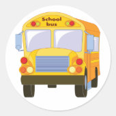 Gele schoolbusstickers ronde sticker (Voorkant)