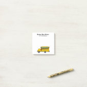 Gele schoolbuswaardering 3x3 post-it® notes (Op bureau)