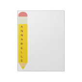Gele schoolpotlood notitieblok (Linkerzijde)