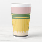 Gele schoolpotlooddocenten Gepersonaliseerd Latte Mok (Voorkant)