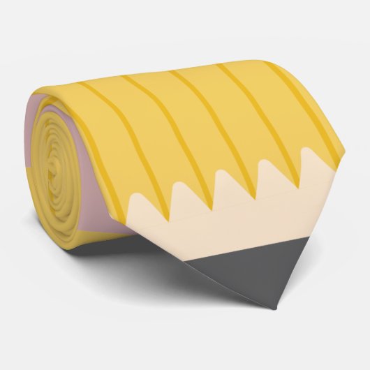 Gele schoolpotlooddocenten Gepersonaliseerd Stropdas (Opgerold)