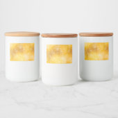 Gele schoonheid voedselcontainer etiket (Flessen)