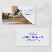 Gele schoonmaakbeurten voor thuisgebruik visitekaartje (Voorkant / Achterkant)