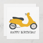 Gele scooter Birthday CUSTOMIZE IT-Kaart (Voorkant / Achterkant)