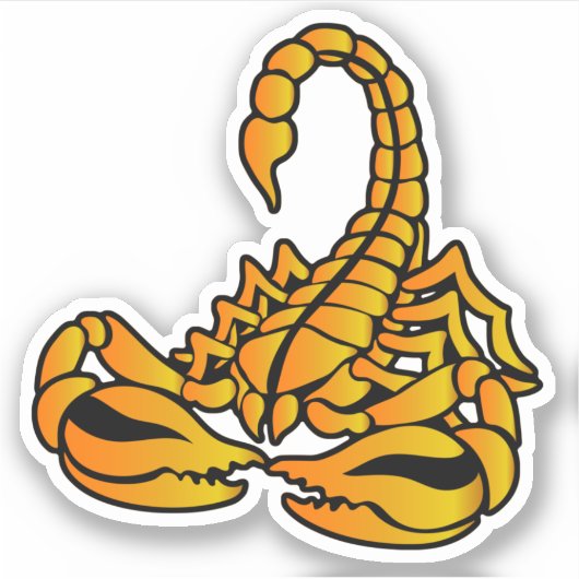 Gele Scorpion, tribale kunststijl Sticker (Voorkant)