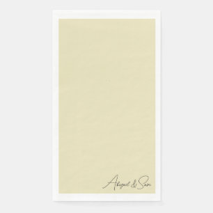 Gele Script Namen Bruiloft Servet