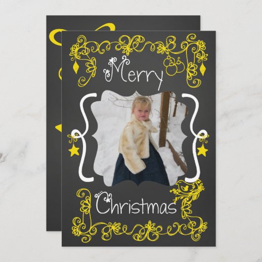 Gele scrollls Gepersonaliseerd de Kaart van de Fot (Voorkant / Achterkant)