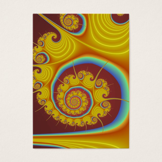 Gele Seashell Spiraal Fractal Visitekaartje (Voorkant)