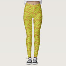 Gele Seashell Zeemeermin Schaal Leggings Ariel Sti