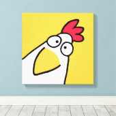 Gele SERIEUZE CHICKEN door Sandra Boynton Canvas Afdruk (Insitu (Houten vloer))