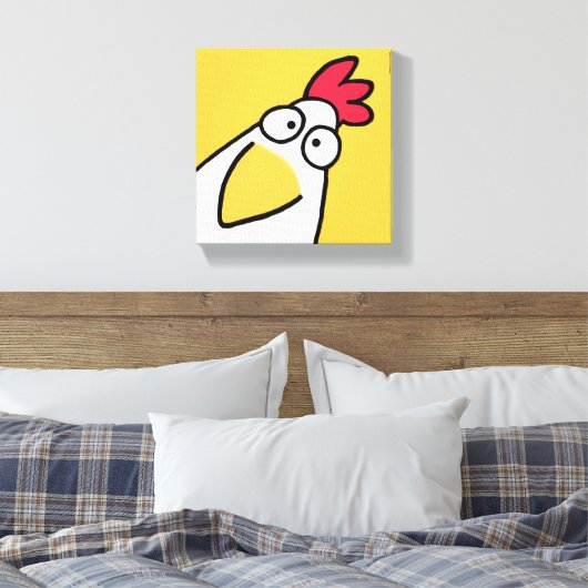 Gele SERIEUZE CHICKEN door Sandra Boynton Canvas Afdruk (Insitu (Slaapkamer))