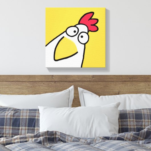 Gele SERIEUZE CHICKEN door Sandra Boynton Canvas Afdruk (Insitu (Slaapkamer))
