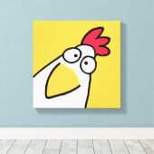 Gele SERIEUZE CHICKEN door Sandra Boynton Canvas Afdruk (Insitu (Houten vloer))