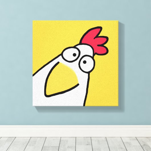 Gele SERIEUZE CHICKEN door Sandra Boynton Canvas Afdruk (Insitu (Houten vloer))