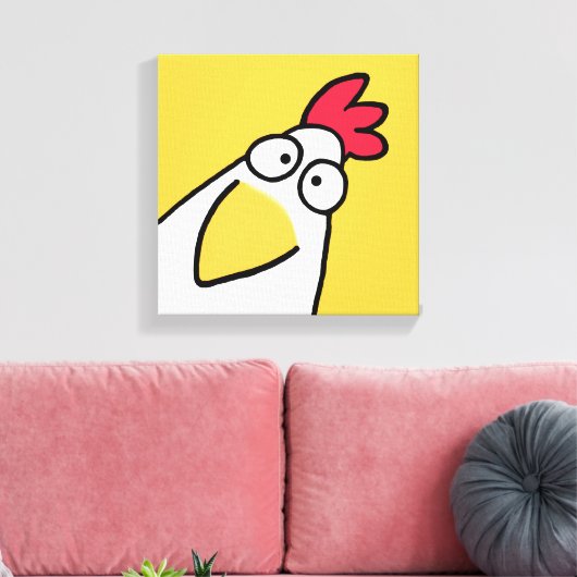 Gele SERIEUZE CHICKEN door Sandra Boynton Canvas Afdruk (Insitu (Woonkamer))
