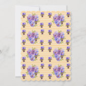 Gele Shabby Chic Flower Pansy bruiloft uitnodiging (Achterkant)