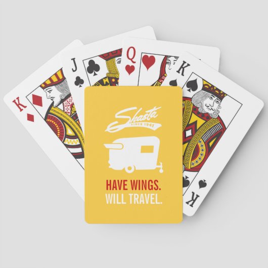 Gele Shasta Camper RV Camping Cards Pokerkaarten (Achterkant)