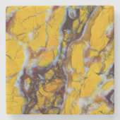 Gele shattuckite stenen onderzetter (Voorkant)