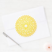 Gele Shining Sun Mandala Ronde Sticker (Envelop)