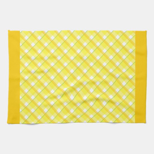 Gele sideways Oranje Border Kitchen Towel Theedoek (Horizontaal)