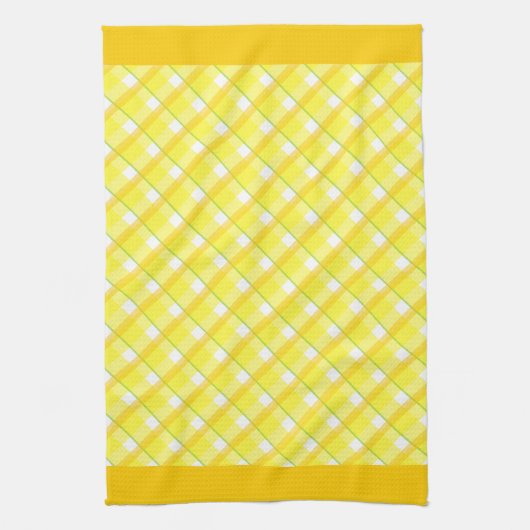 Gele sideways Oranje Border Kitchen Towel Theedoek (Verticaal)